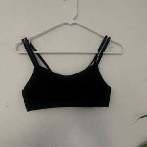Lululemon Black Ribbed Double Strap Sports Bra